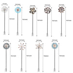 Vintage Iron Solar Wind Spinner Garden Stake Lights, Set of 2