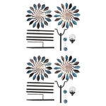 Vintage Iron Solar Wind Spinner Garden Stake Lights, Set of 2