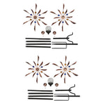 Vintage Iron Solar Wind Spinner Garden Stake Lights, Set of 2