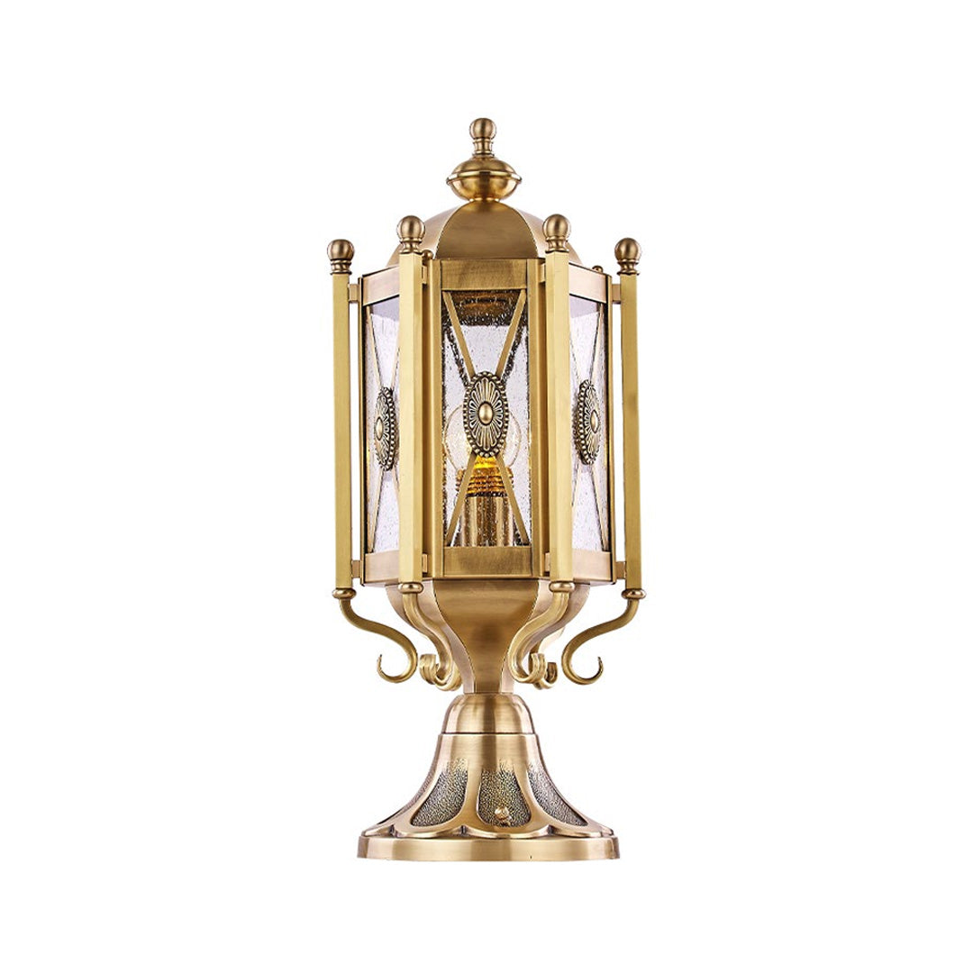 European Copper Pillar Lantern for Outdoor Architectural Lighting