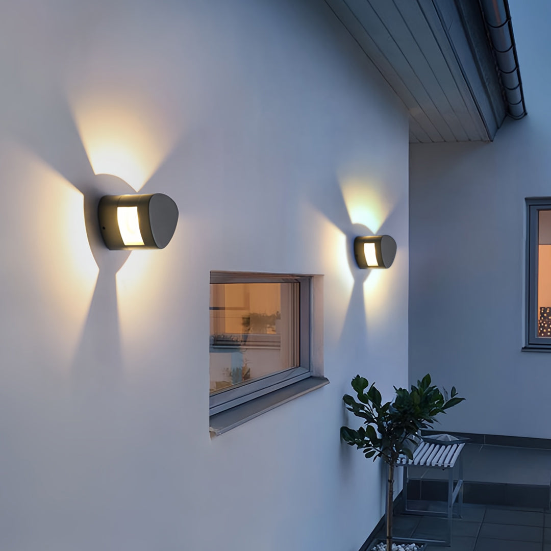 Tri-Directional LED Outdoor Wall Sconce in Bluish-Gray Aluminum