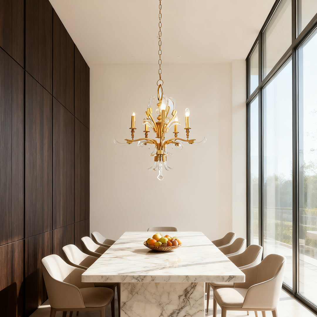 Aurelia Crystal Chandelier in Gold – French Luxury Ceiling Light