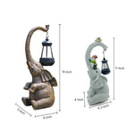 Handcrafted Resin Elephant Solar Lantern for Garden and Patio