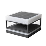 Modern Outdoor Pillar Top Light in Black Stainless Steel