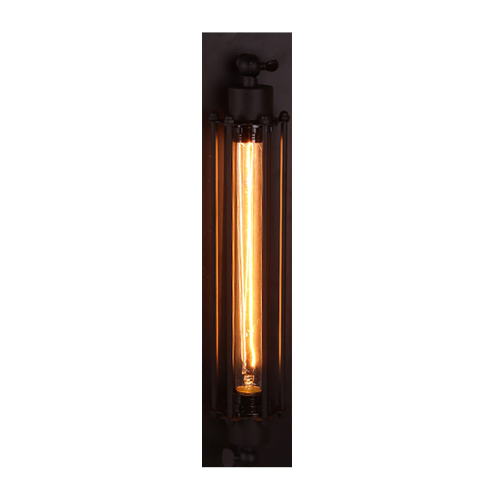 Industrial Linear Wall Sconce in Matte Black Iron for Modern Interiors