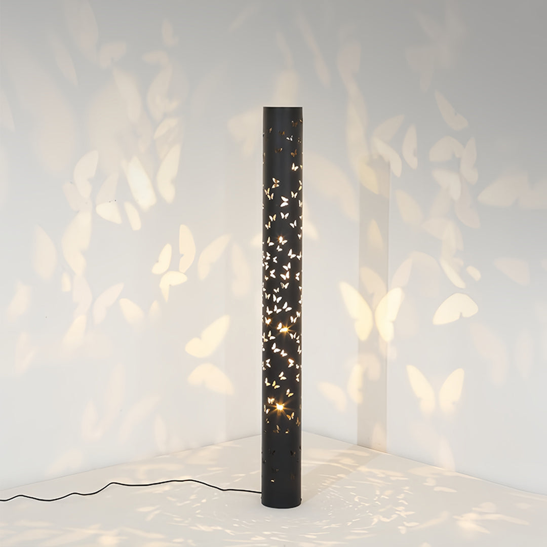 Butterfly Projection Floor Lamp – Modern Decorative Column Light