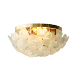 French Petal Glass Semi Flush Mount Ceiling Light in Pastel Hues