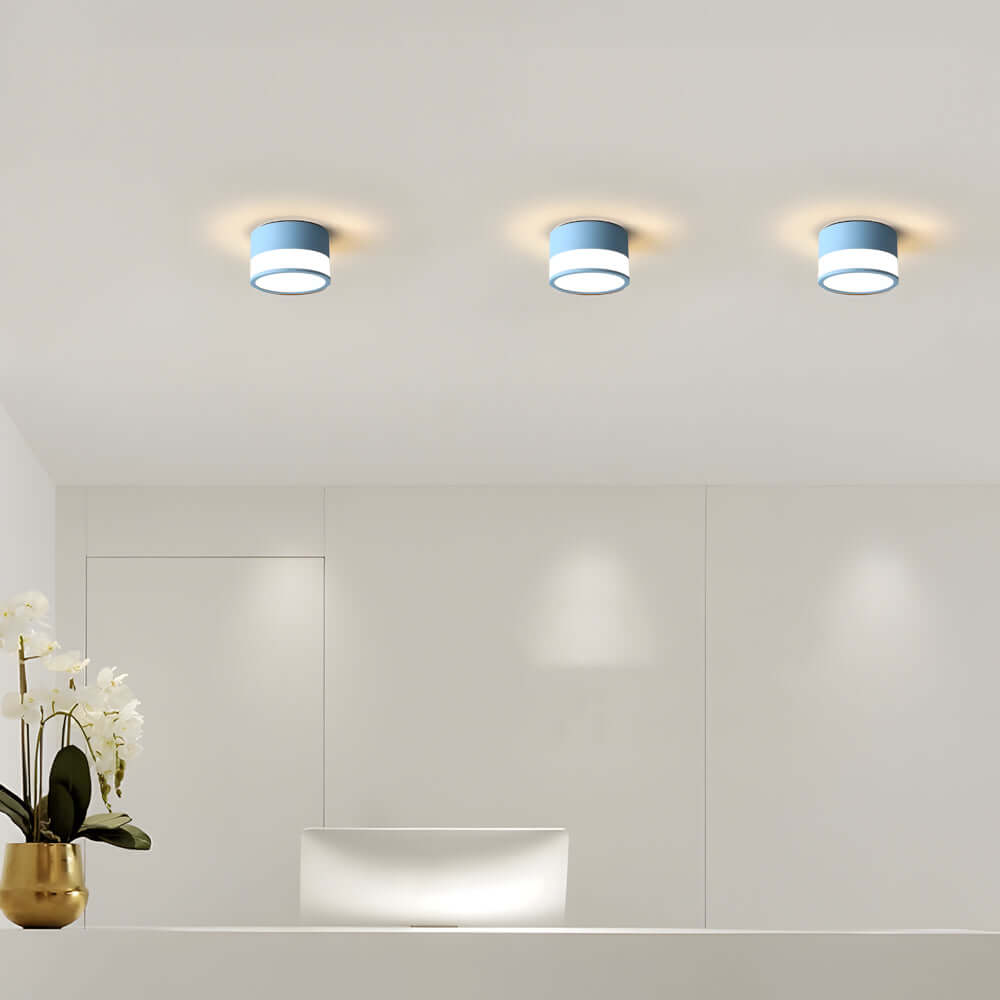 Modern Minimalist Round Flush Mount Ceiling Light with Acrylic Shade