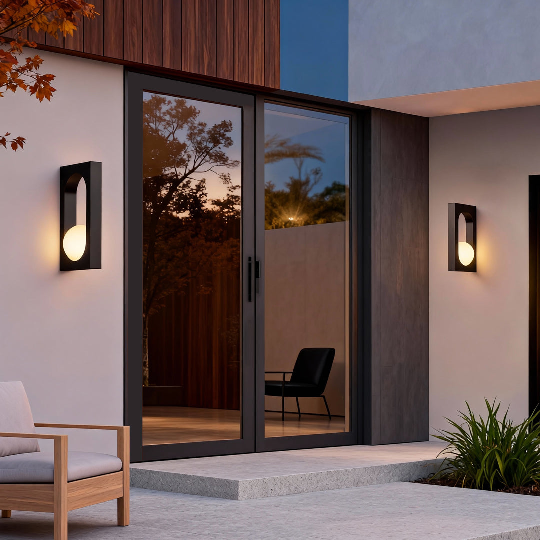 American Retro Outdoor Wall Sconce with Warm LED Light, IP65 Waterproof