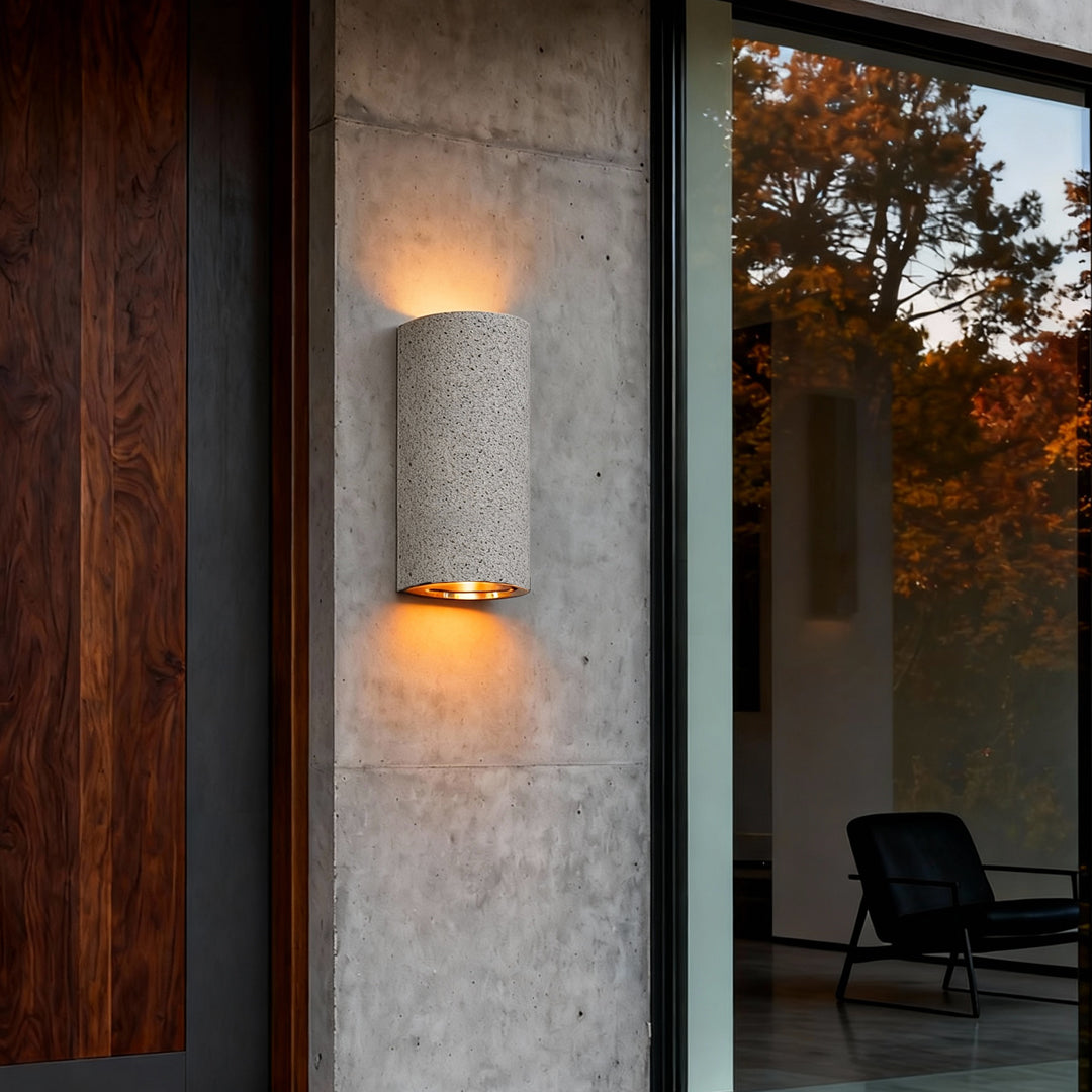 Concrete Up Down Wall Light | Minimalist Outdoor LED Sconce