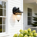 Vintage Outdoor Wall Sconce with Clear Glass Shade
