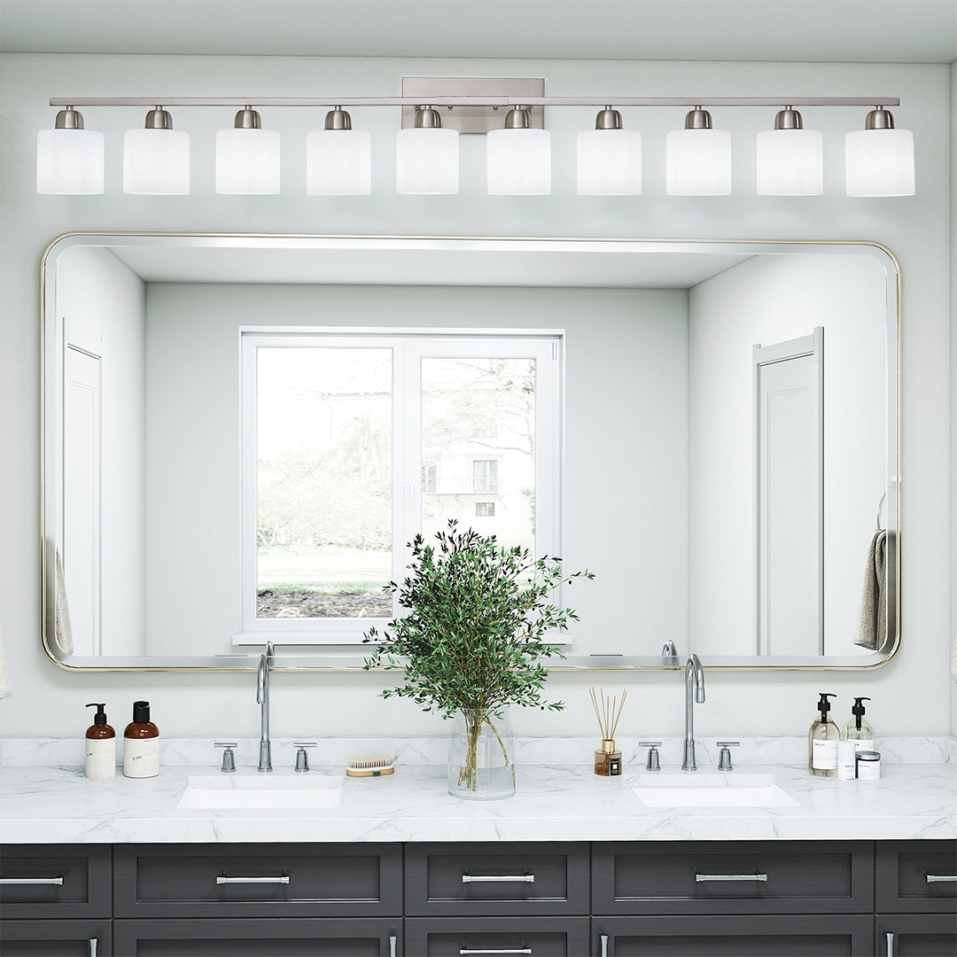 Modern Minimalist Vanity Light for Bathroom Mirror with Glass Shades