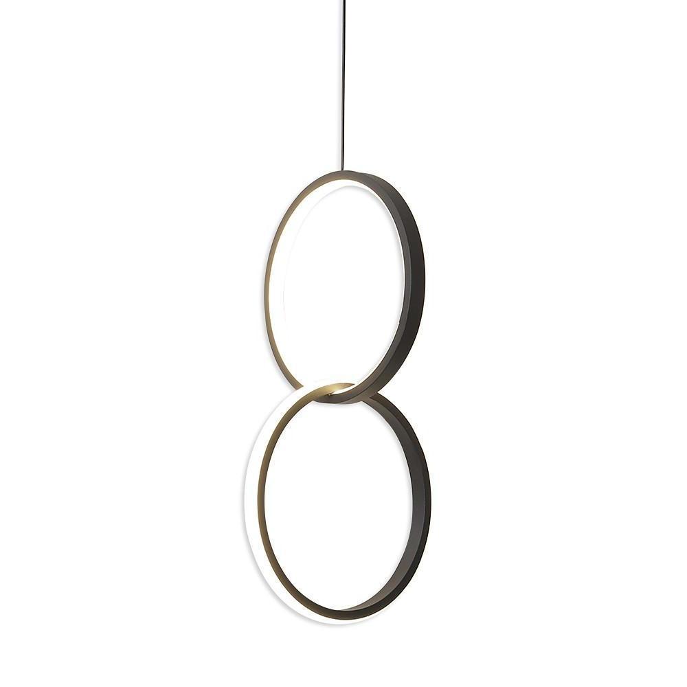 Aurelia Interlocking Dual Ring LED Pendant Light in Aluminum and Acrylic