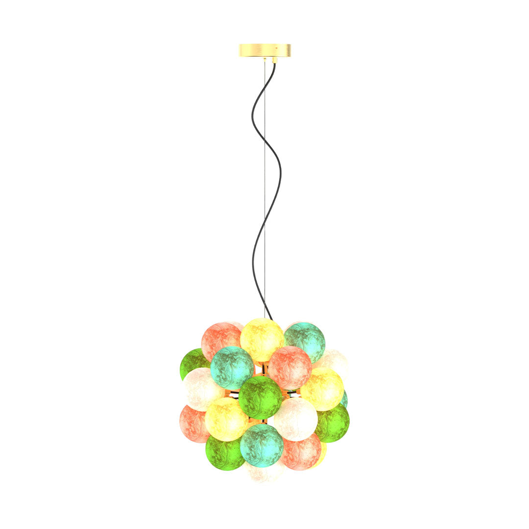 Artisan Stained Glass Chandelier with Warm LED Illumination