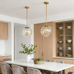 Lumina Clear Glass Globe Pendant Light in Gold