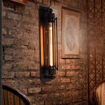 Industrial Linear Wall Sconce in Matte Black Iron for Modern Interiors