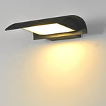Curved LED Outdoor Wall Light in Matte Black, Minimalist Waterproof Sconce