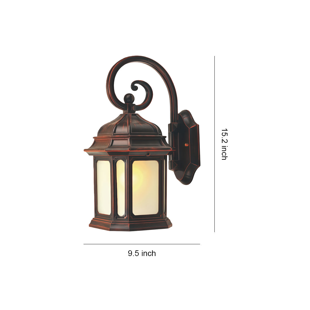 European Cast Aluminum Outdoor Wall Sconce with Clear Glass Shade