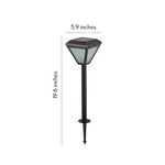 Solar Copper Bollard Path Light with Glass Shade for Garden Walkways