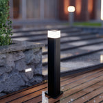 Modern Outdoor Pathway Bollard Lights, Black Aluminum LED Landscape Lighting