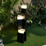 Modern Outdoor Pathway Bollard Lights, Black Aluminum LED Landscape Lighting