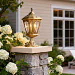 European Octagonal Copper Pillar Lantern for Outdoor Landscapes