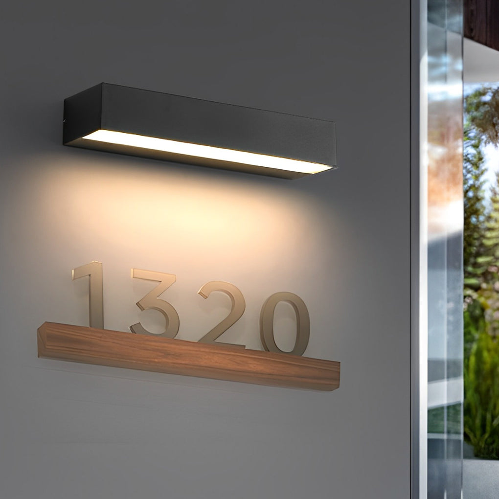 Modern Outdoor Wall Sconce with Integrated LED and Address Number Light