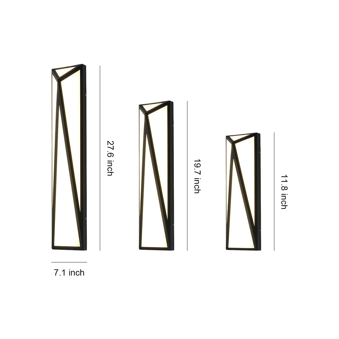 Modern Outdoor Wall Light in Black Stainless Steel with Warm LED