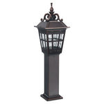 European-Style Cast Aluminum Outdoor Post Light with Clear Glass Shade