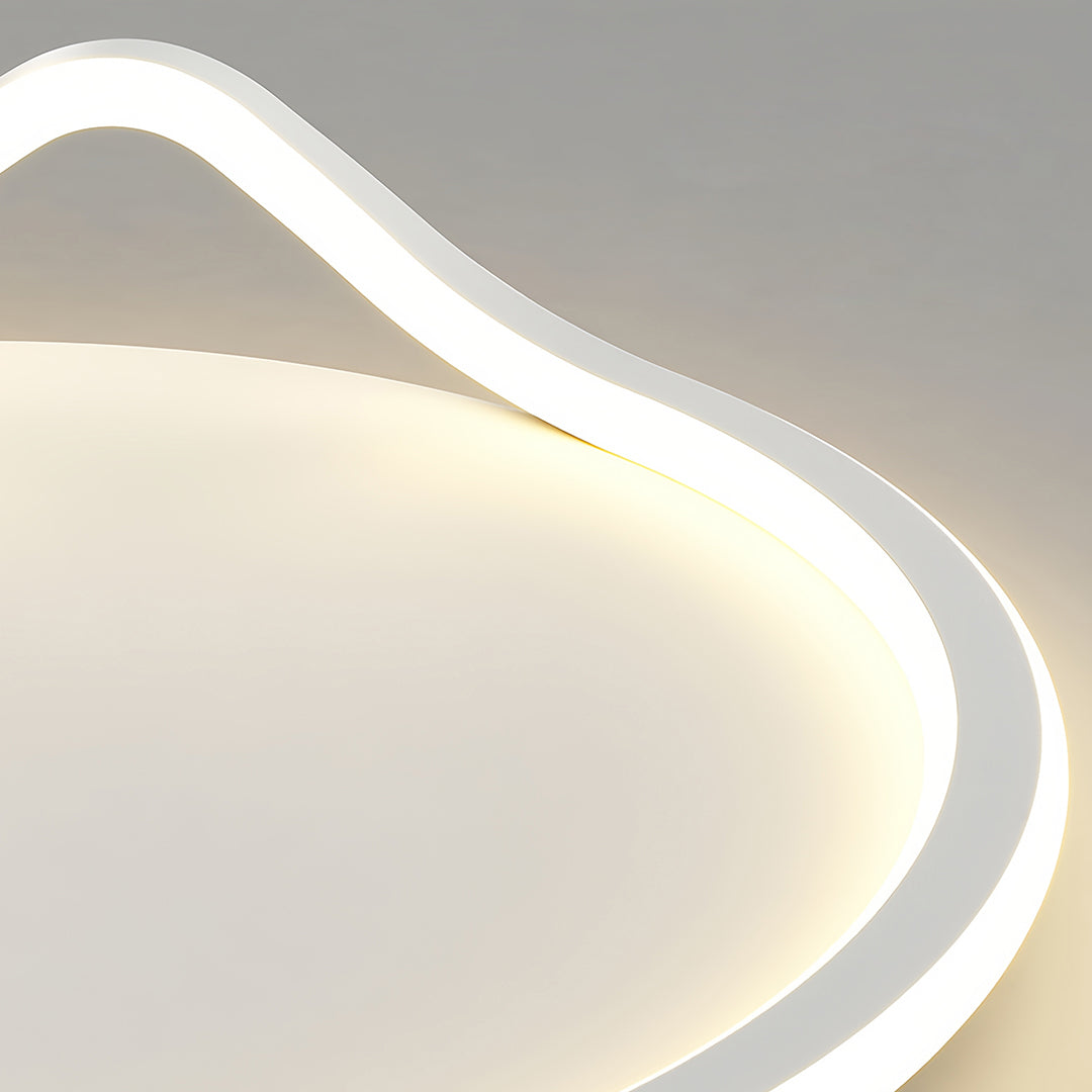 Geometric LED Flush Mount Ceiling Light in Minimalist Iron and Silicone