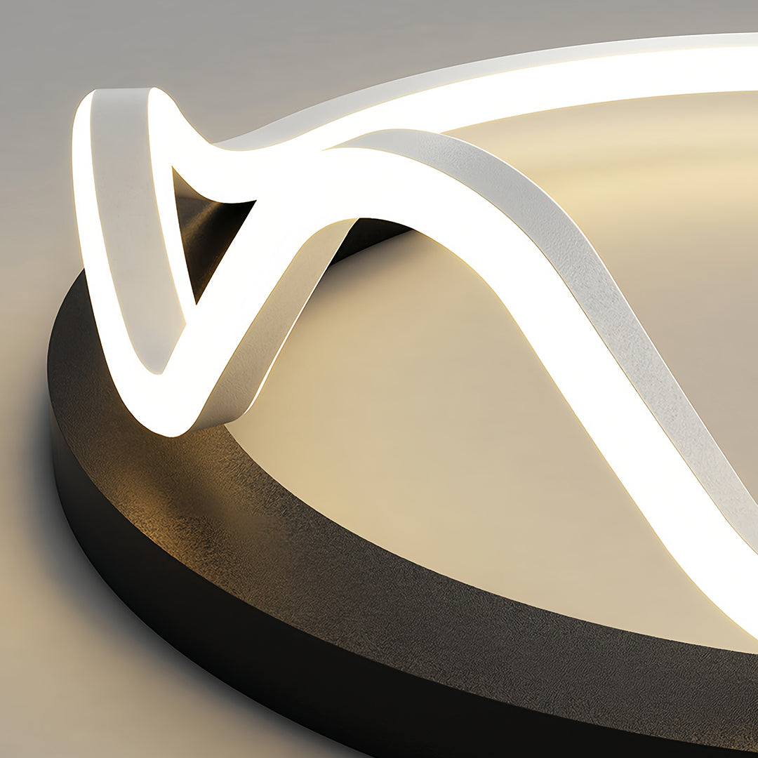Geometric LED Flush Mount Ceiling Light in Minimalist Iron and Silicone