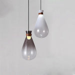 Artisan Teardrop Pendant Light in Smoke Grey or Clear Glass