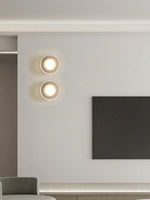 Luno Ribbed Glass LED Wall Sconce in Brass for Modern Interiors