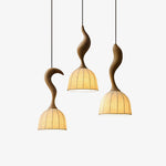 Elowen Twisted Wood Pendant Light – Sculptural Designer Ceiling Lamp