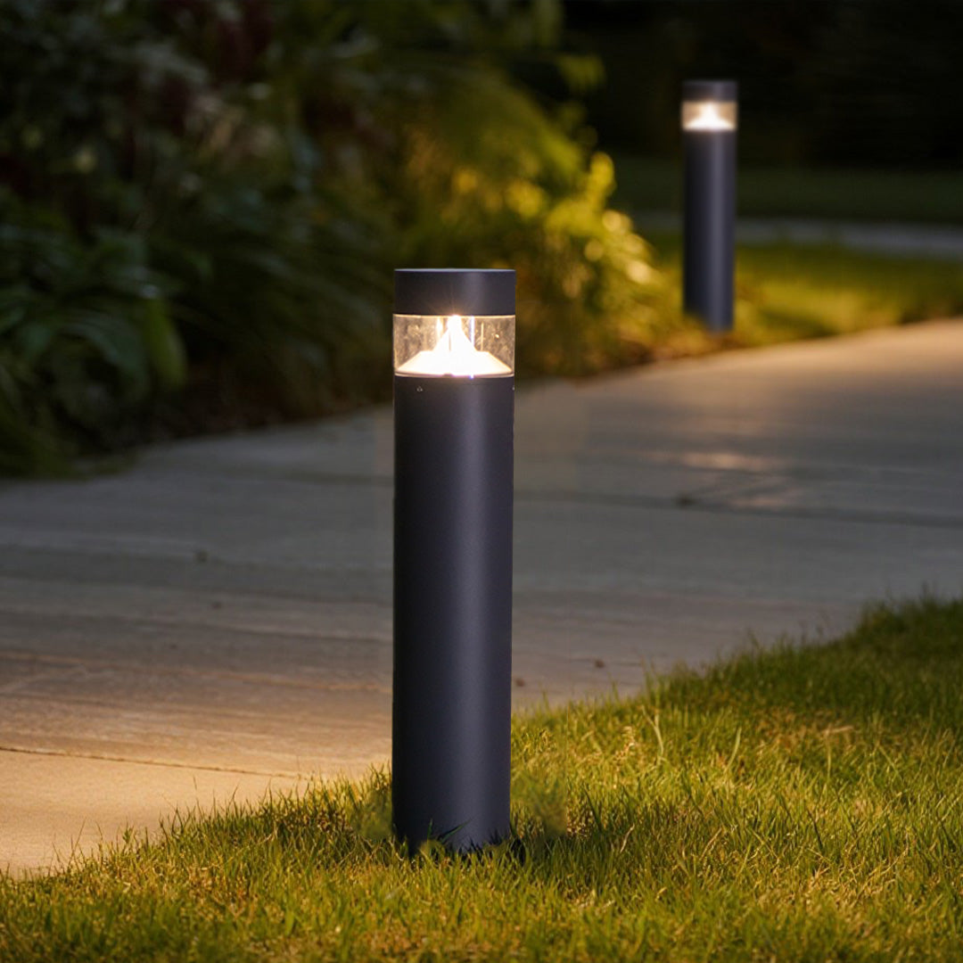 Nordic Minimalist Outdoor Bollard Light 31in Sand Gray Pathway Lamp