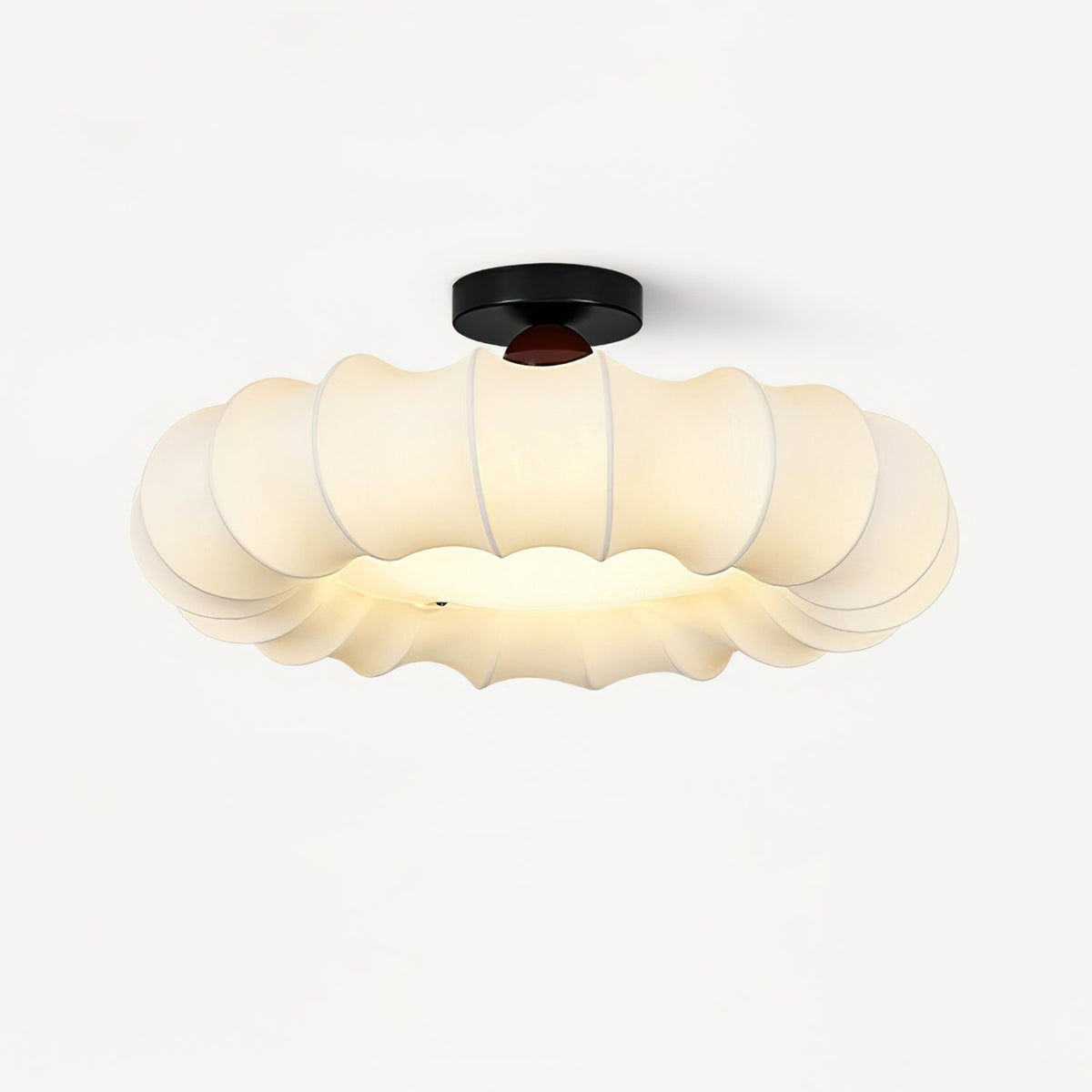 Cloudelle Flush Ceiling Light – Sculptural LED Ceiling Lamp with Walnut Accent