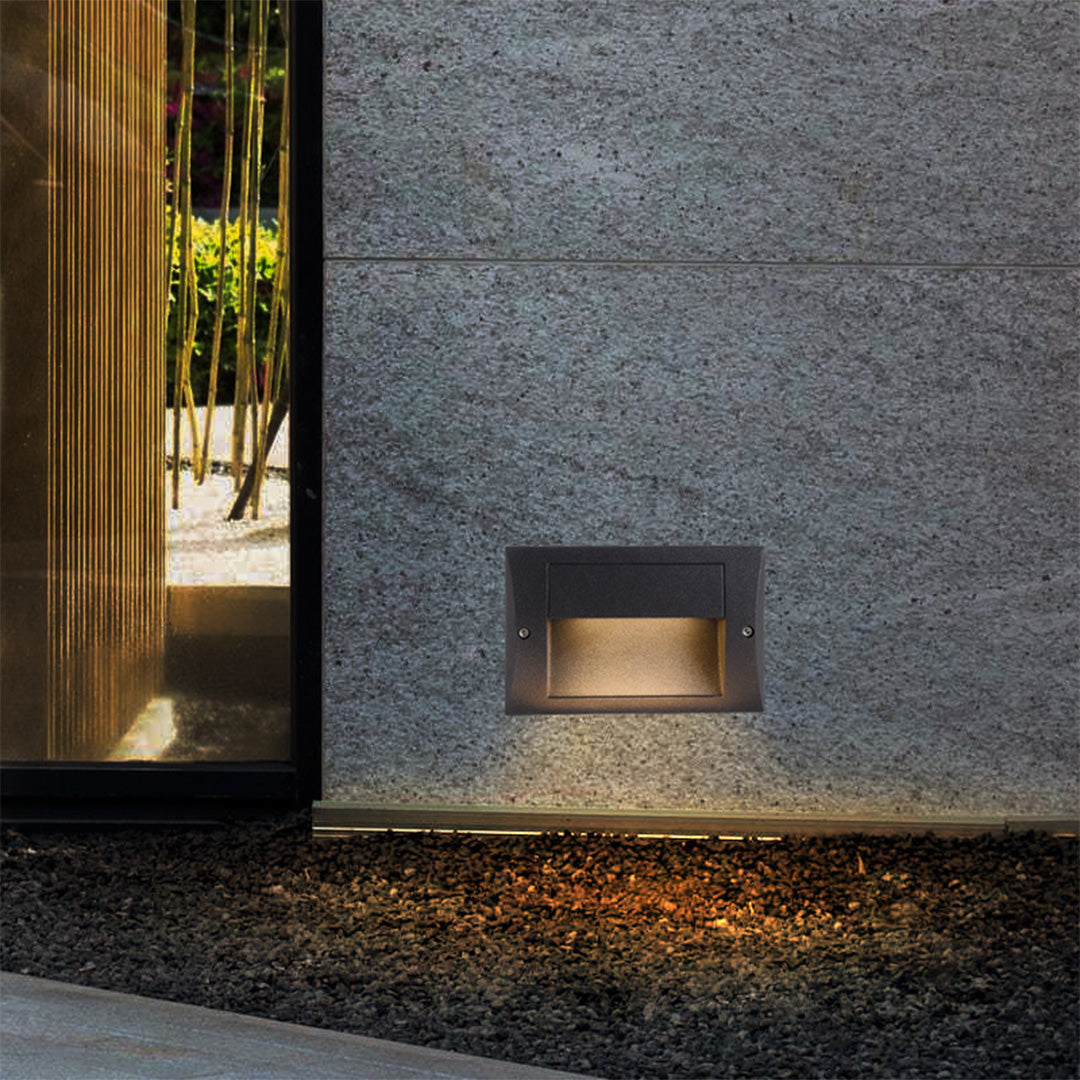 Architectural Recessed LED Step Light for Outdoor Spaces, 3000K