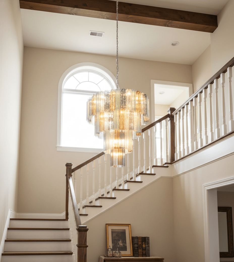 Lustrava Prism Chandelier – Handcrafted Murano Glass Pendant Light