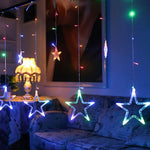 Stellar Cascade LED Curtain Lights – 8.2ft Acrylic Star String Lighting for Indoor & Outdoor Ambiance
