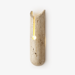 Lumen Crest Travertine Wall Sconce with Integrated LED