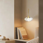 Italian Minimalist Glass Pendant Light with LED Ring