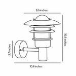 American Country Outdoor Wall Sconce with Warm LED Light, Waterproof Metal and Glass