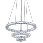 3 Ring Adjustable Circles Tiered Crystal Bling Hanging Modern Chandeliers