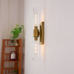 Lumen Cylix Wall Sconce in Brass and Glass | Modern Minimalist Wall Light
