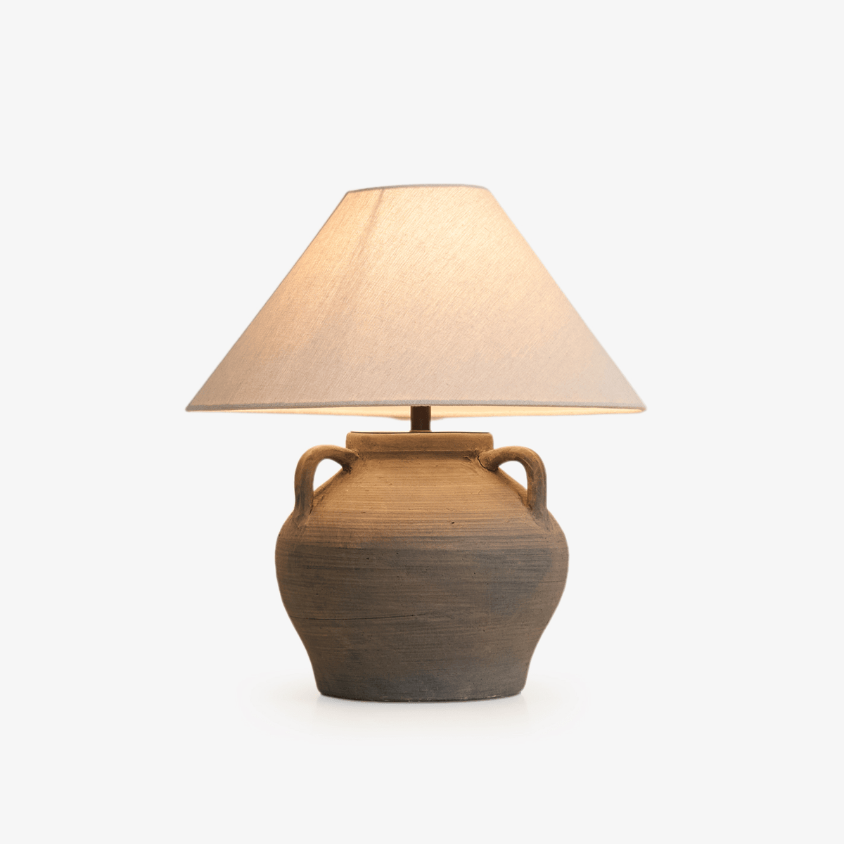 Artisan Ceramic Table Lamp with Linen Shade for Modern Interiors