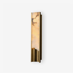 Aurelia Vein Alabaster Wall Sconce in Brass Frame
