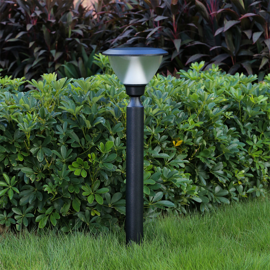 Modern Outdoor Bollard Light in Black Aluminum for Pathways and Courtyards