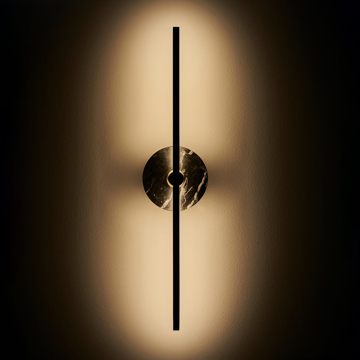 Zylaro Stone Wall Light – Brushed Brass & Marble LED Sconce