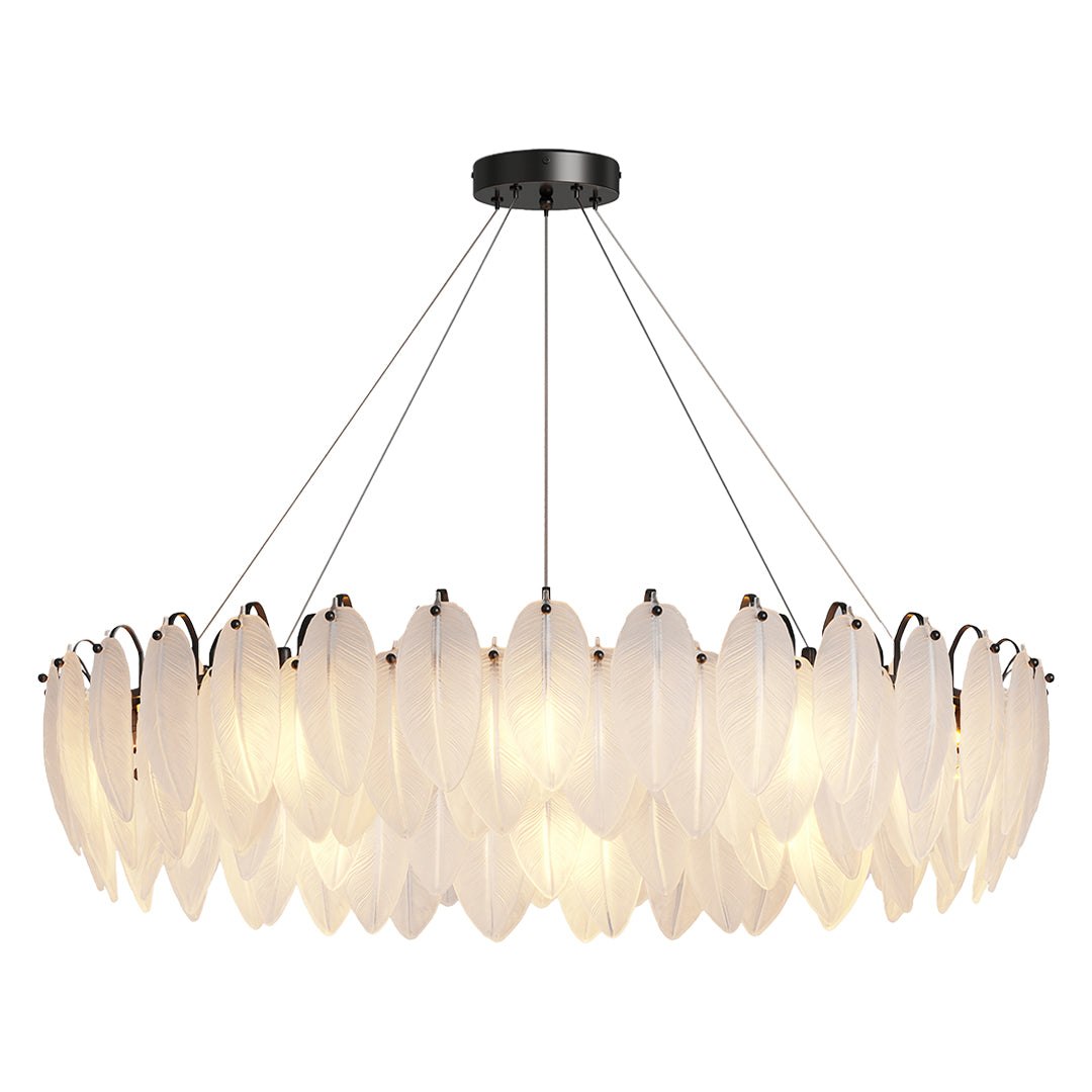 Feather Glass Chandelier Modern Luxury Pendant Light