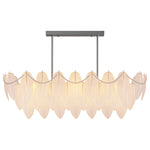 Feathers Full-Copper Chandelier with Pearl Glass Shades